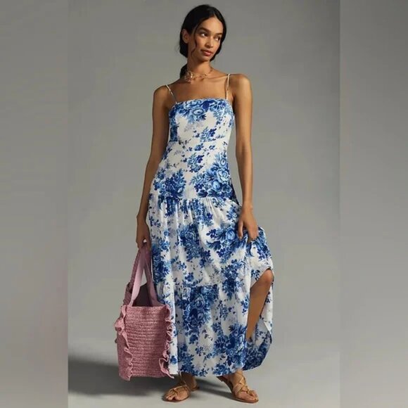 Anthropologie Maeve Drop-Waist Floral Dress, Sz. Sm - Picture 1 of 7